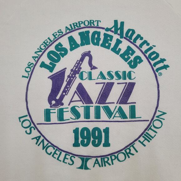 Vintage 1991 Jazz Festival Sweatshirt Womens XL 22x24 White - Picture 9 of 11
